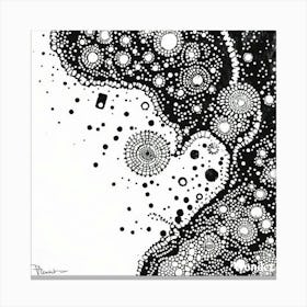 Black And White Dots 1 Canvas Print