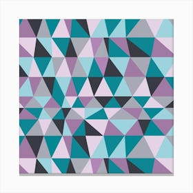 Irregular Triangles Purple Square Canvas Print