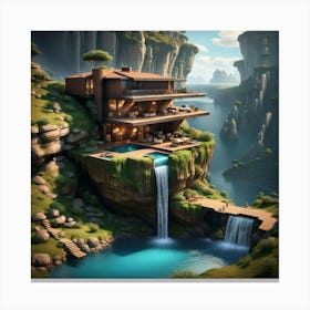 Waterfall House Stampe su tela