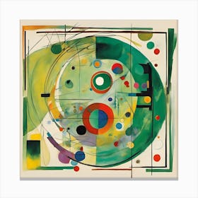0 Painting With Green Center Wassily Kandinsky Squa Esrgan V1 X2plus2 Canvas Print