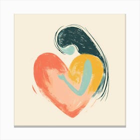 Pregnant Woman Heart Illustration Canvas Print