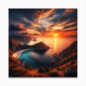 Sunset Over The Ocean Canvas Print