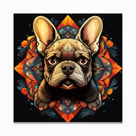 Frenchie Mandala Art By Csaba Fikker 010 Canvas Print