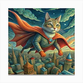 Cat Super Hero Canvas Print