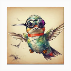 Hummingbird With Goggles Canvas Print