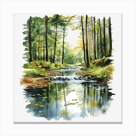 Waterfall In The Woods Canvas Print