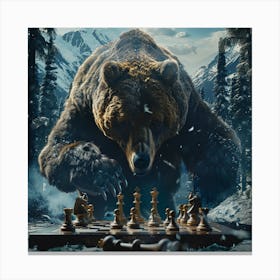 Bear Chess Canvas Print