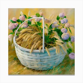 Basket Of Flowers 10 Canvas Print