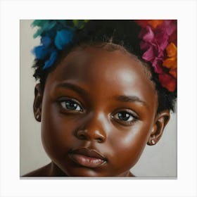 Little Girl With Flowers Canvas Print