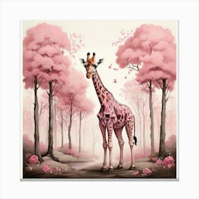 Pink Giraffe 1 Canvas Print