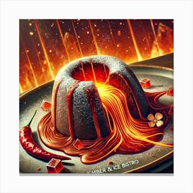 Volcanic Chocolate Lava Cake Canvas Print