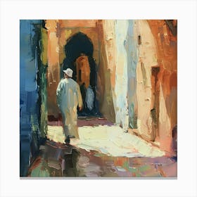 Man Walking Down An Alley Canvas Print