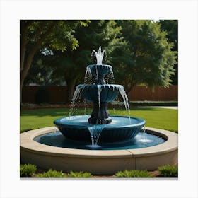 Fountain In A Garden Canvas Print