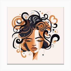 Portrait Of A Woman With Curly Hair 3 Canvas Print