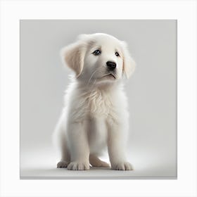 White Retriever Puppy Canvas Print