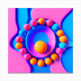 3d Background With Colorful Balls Canvas Print