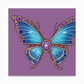 Blue And Purple Butterfly Canvas Print