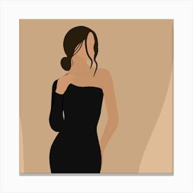 Woman In Black Dress Canvas Print