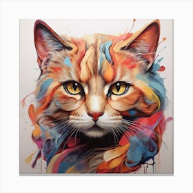 Artistic cat face Canvas Print