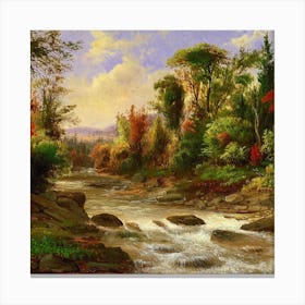 Stream In The Woods Canvas Print