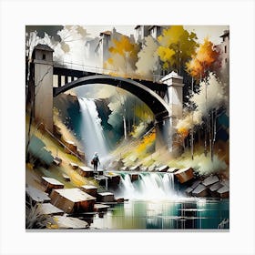 Bridge Over A Waterfall Canvas Print