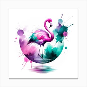 Watercolor Flamingo 1 Canvas Print