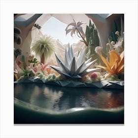Origami Botanical Oasis 1 Canvas Print