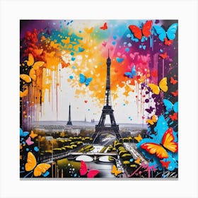 Paris With Butterflies 36 Canvas Print