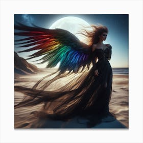 Angel With Rainbow Wings 2 Canvas Print