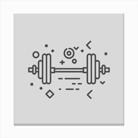 Line Icon Of A Dumbbell Canvas Print