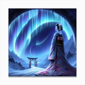 Geisha Watch Aurora In Kimono Canvas Print