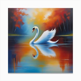 Swan Abstract Canvas Print