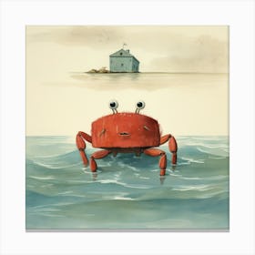 Crab In The Water Canvas Print