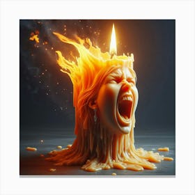 Burning Candle Canvas Print