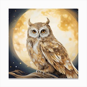 Owl In The Moonlight Canvas Print