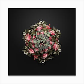 Vintage Pink Clover Flower Wreath on Wrought Iron Black n.2016 Canvas Print