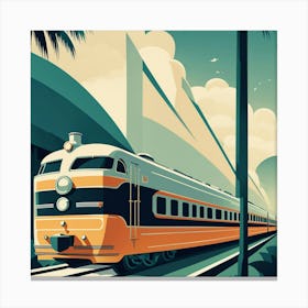 Train On The Tracks Canvas Print