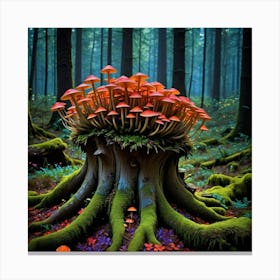 Light from the Roots Fungus Forest Canvas Print