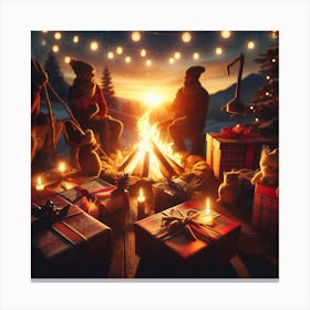 Christmas At The Cabin Canvas Print