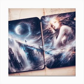 Girl In Space Canvas Print