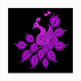 Purple Peacock Canvas Print