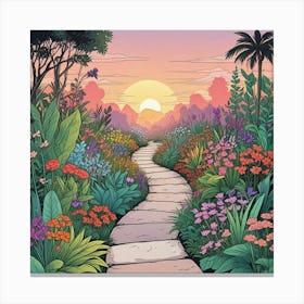 Into The Garden Ai Art Wall Art Design Illustration (15) Canvas Print