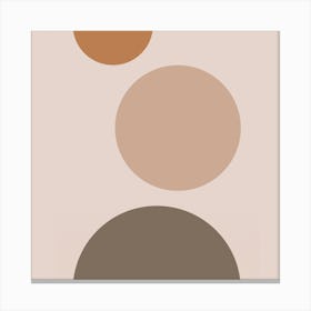 Beige Circles.Geometric shapes Canvas Print