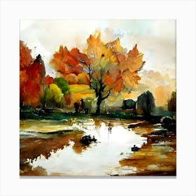 Autumn Landscape Painting 1 Canvas Print