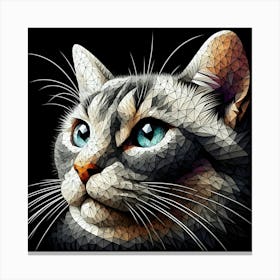 Polygonal Cat Art: Modern Geometric Wall Decor Canvas Print