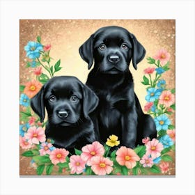 Black Labrador Puppies Toile