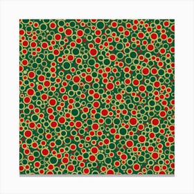 Christmas like pattern, A Pattern Featuring Abstract Geometric Shapes With Edges Rustic Green And Red Colors, Flat Art, 106 Canvas Print