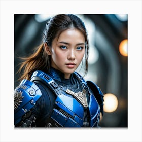 Asian Woman In Armor 1 Canvas Print