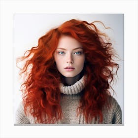 Beautiful Young Woman With Red Hair Canvas Print