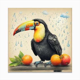 Toucan In Rain Canvas Print